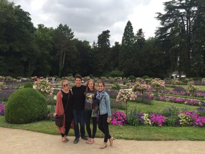 Sarah, Jared, Alissa, and I in the Chenonceau gardens.